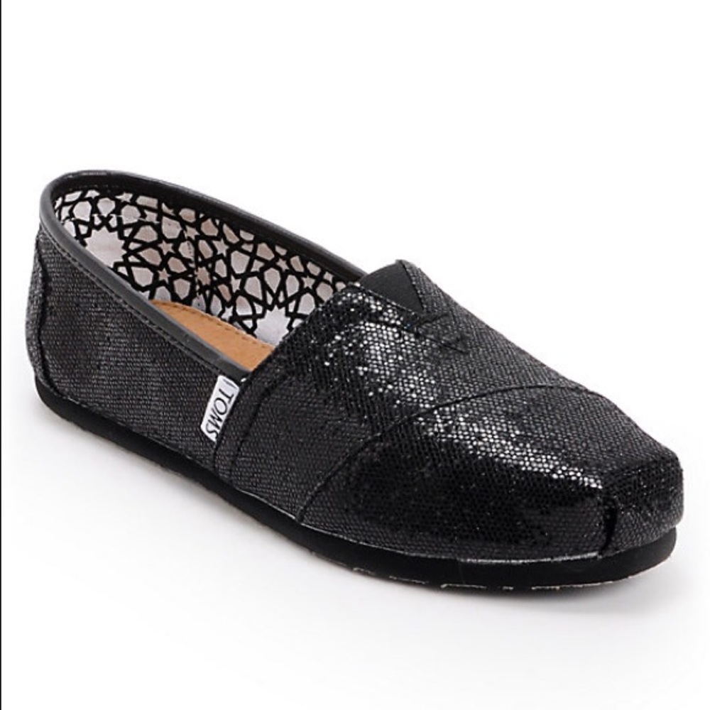 Black Glitter TOMS